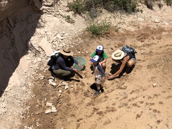 Sanam and friends dig clay in Fort Collins