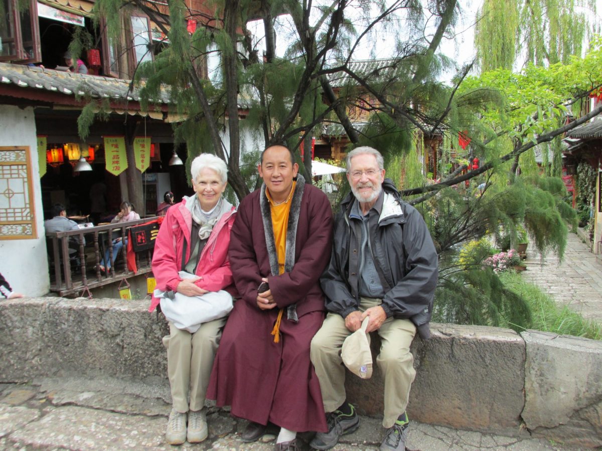 Jim and Sue with a Buddhist Monk in China