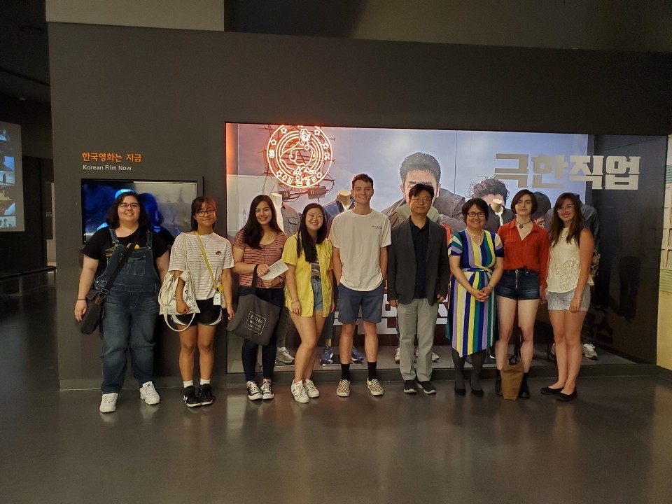 Students visiting South Korea as part of the Korean Film Studies education abroad program