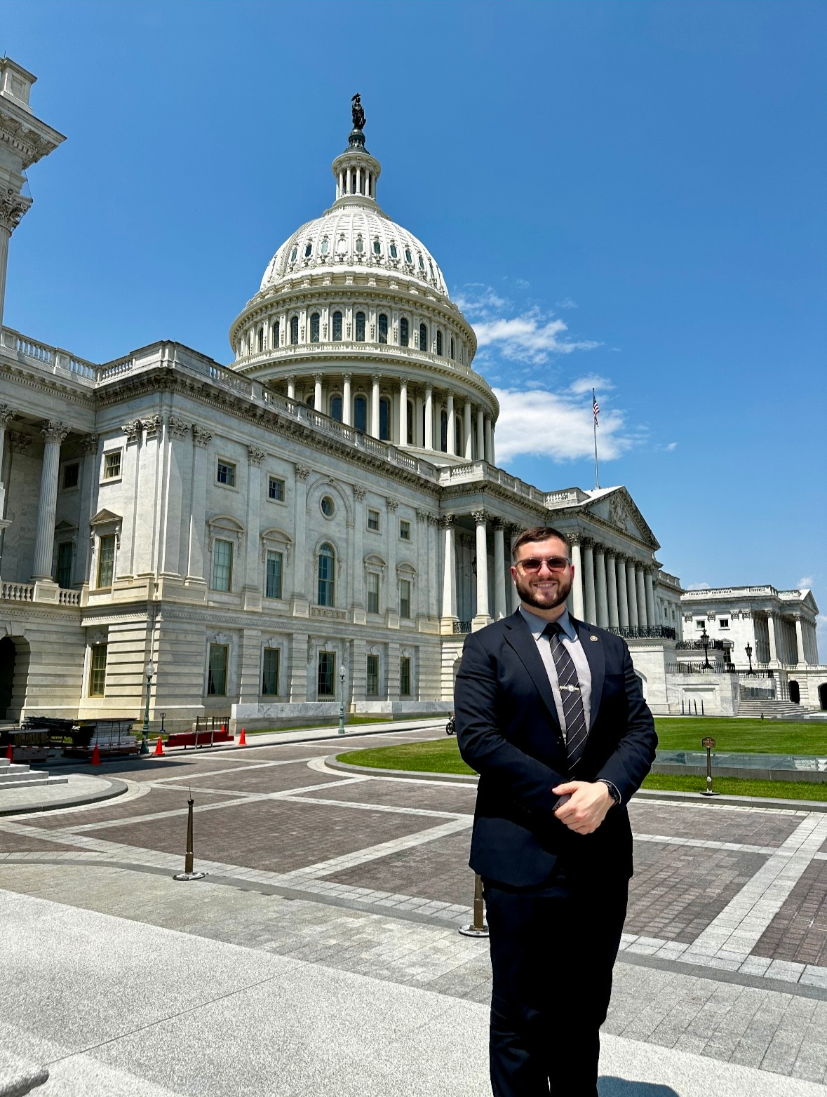 Justin Frigault outside the Capital Building in Washington, DC