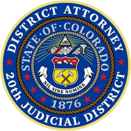 District Attorney seal for Boulder County, the 20th Judicial District in the State of Colorado