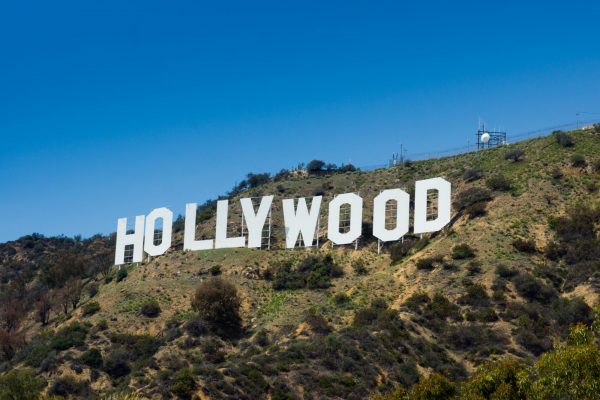 The Hollywood sign viewed from the track that leads up to it