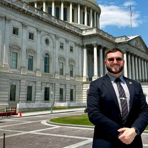 Justin Frigault outside the Capital Building in Washington, DC